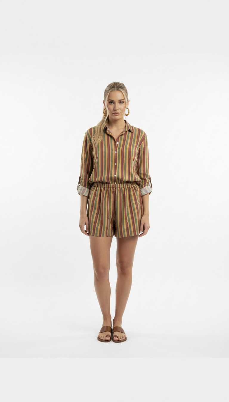 CHIARA Camicia a righe multicolor