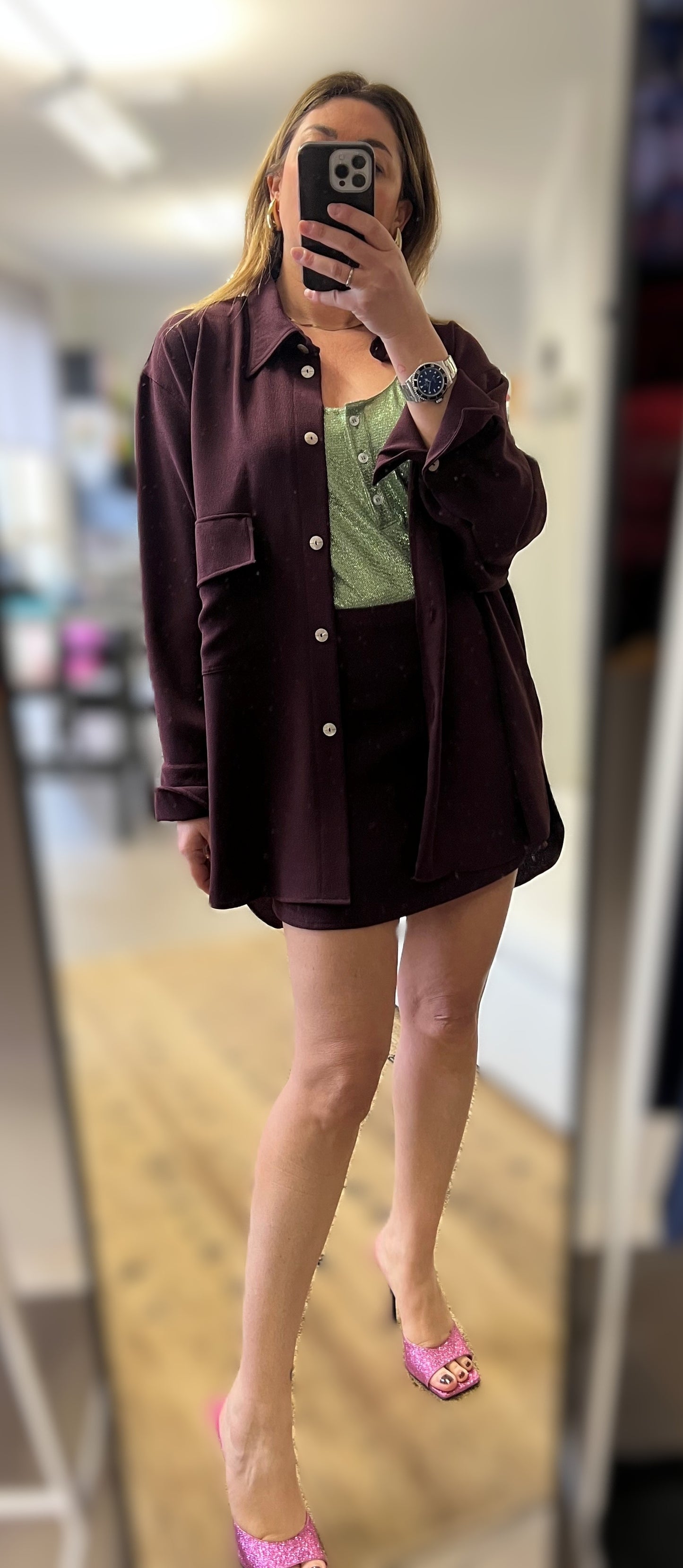 NANCY Mini crepe Burgundy