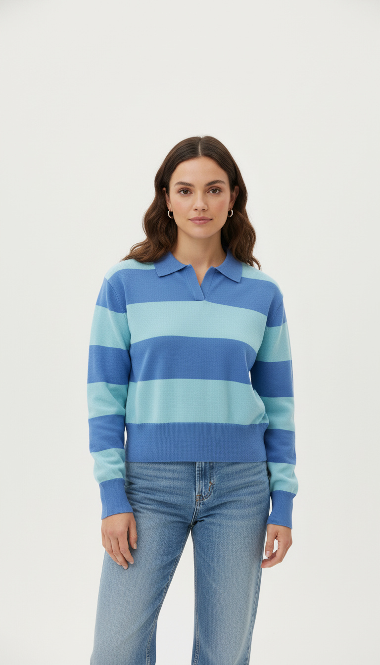 KIM Maglia Polo a righe