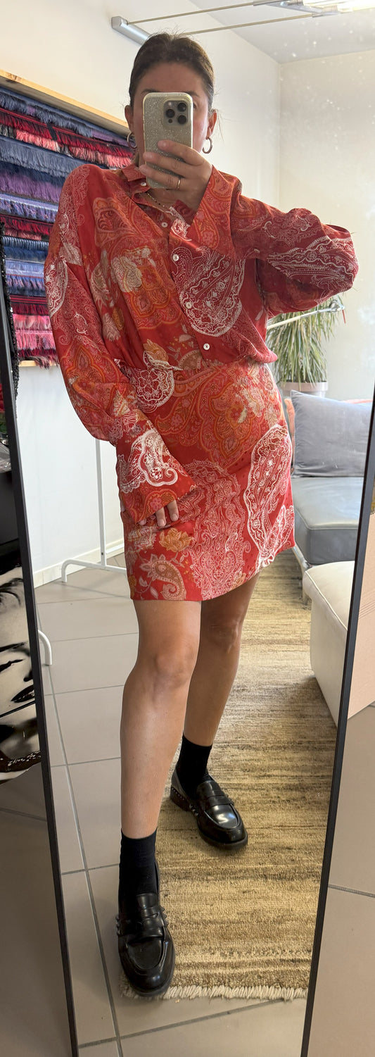 AGATHA Camicia seta stampata jacquard
